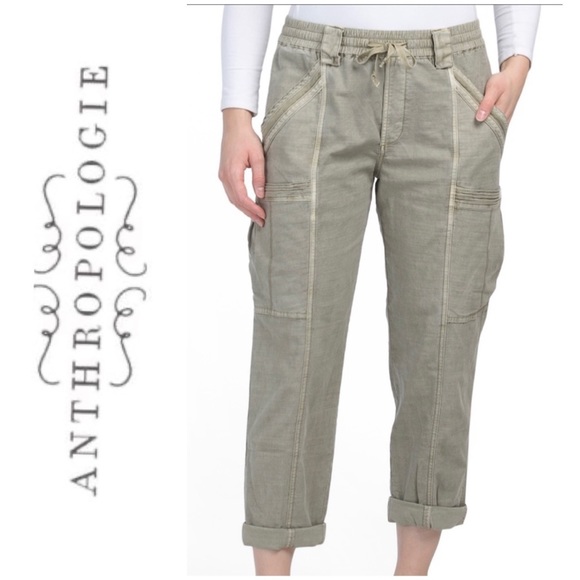 Anthropologie Pants - ANTHROPOLOGIE NWT PULL ON DRAWSTRING WAIST OLIVE PANTS